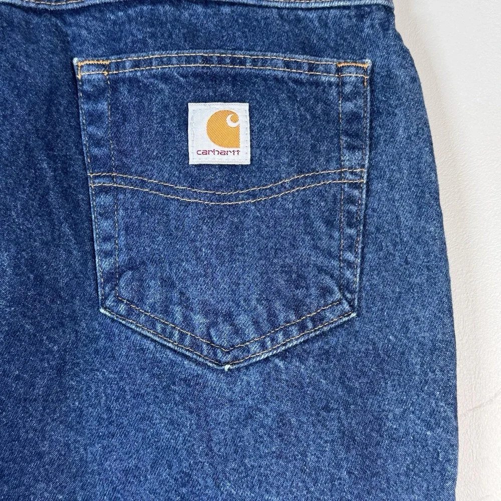 Carhartt Men's Blue Jeans Size 48x32 Relaxed Fit Big And Tall Jeans